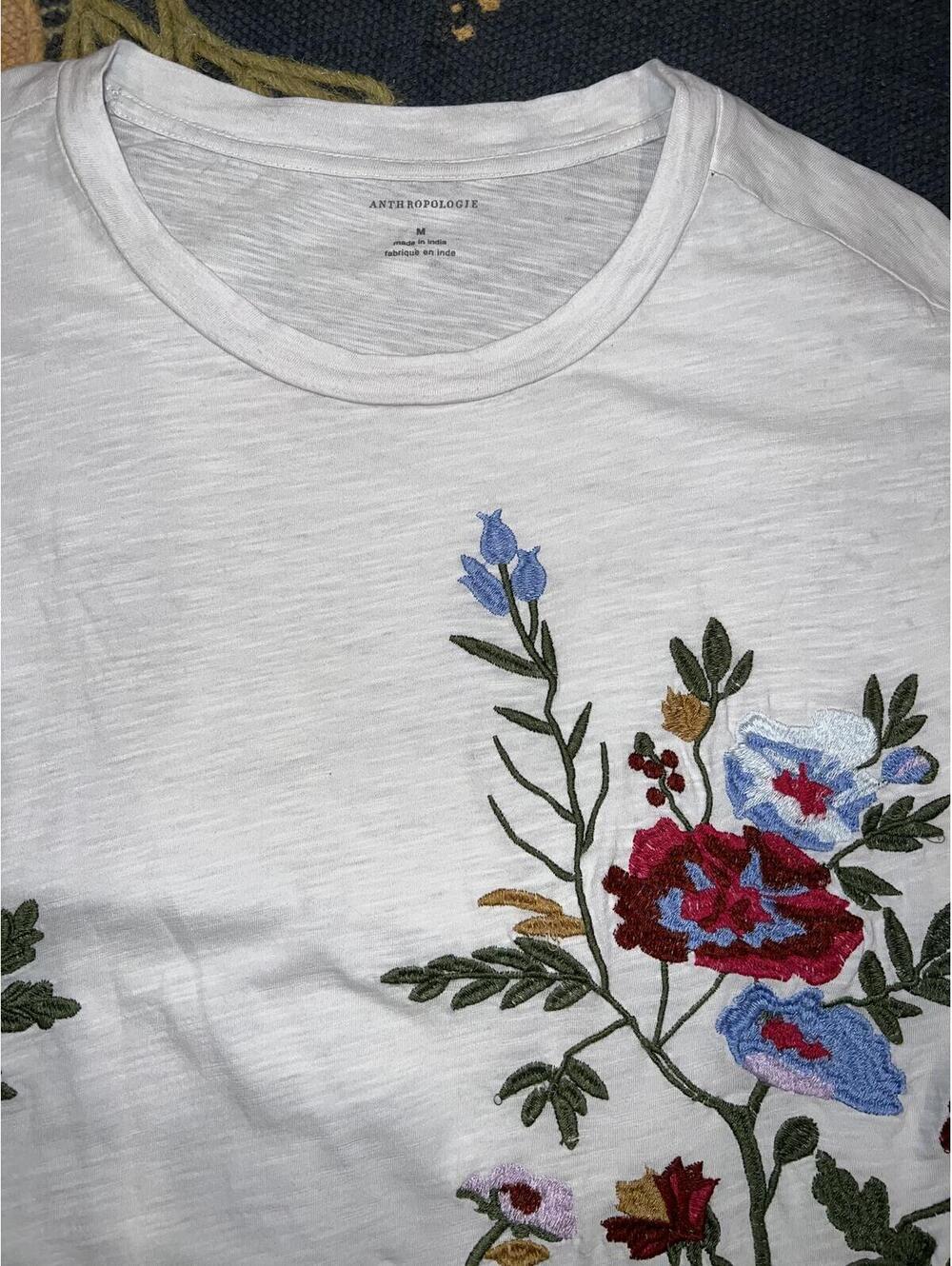 Anthropologie floral Embroidered top S.Medium - Picture 6 of 7